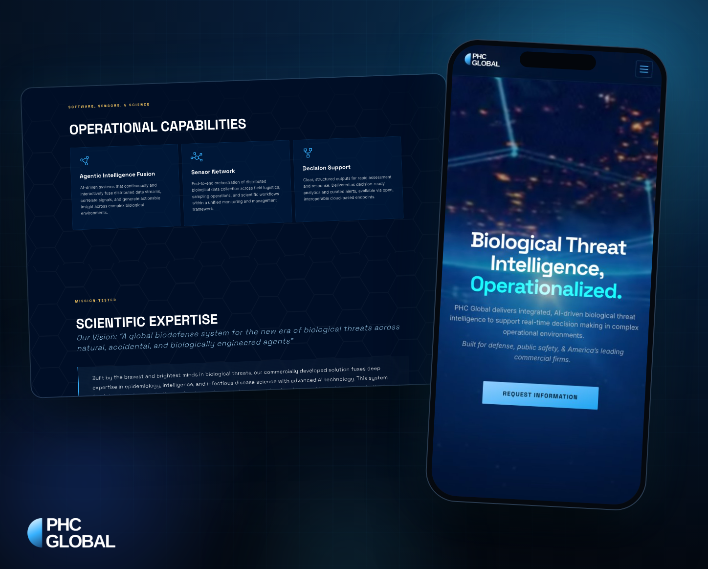 PHC Global biological threat intelligence interface